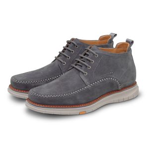 Zapatos casual modelo 20711 en color gris, con cordones y plantilla extraíble