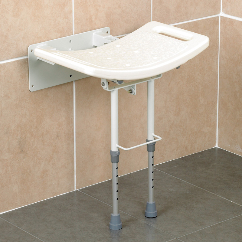 Asiento abatible con patas Asiento de ducha abatible con patas regulables en altura