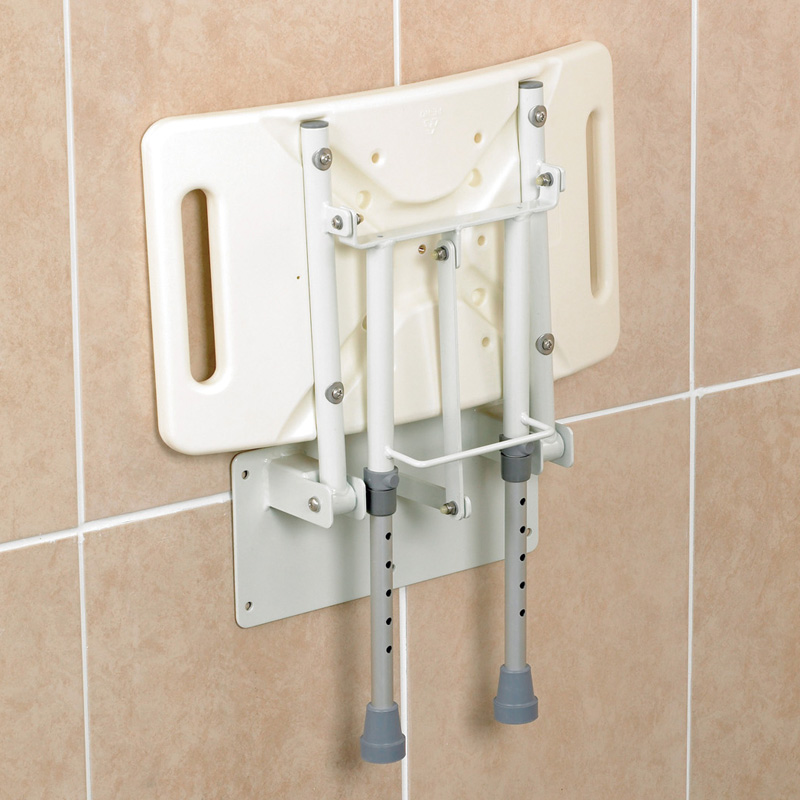 Asiento abatible con patas Asiento abatible para ducha plegado contra la pared