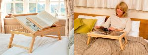Mesita auxiliar Nani Mesita plegable de cama NANI con estructura de madera resistente y tablero laminado