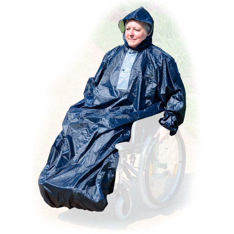 Chubasquero para silla de ruedas Chubasquero impermeable con mangas y capucha para silla de ruedas
