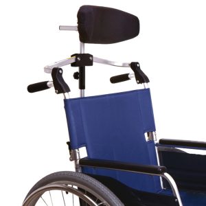 Reposacabezas universal plegable instalado en silla de ruedas