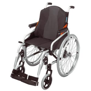 Respaldo viscoelástico instalado en silla de ruedas con diseño anatómico