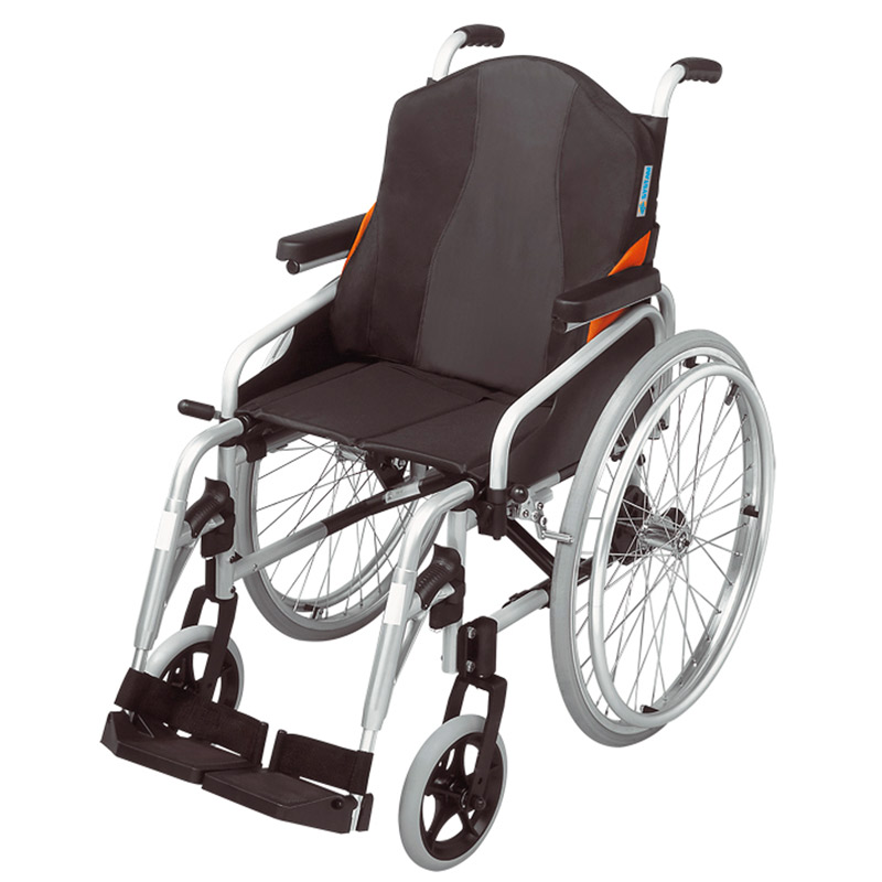 Respaldo relax viscoelástico Respaldo viscoelástico instalado en silla de ruedas con diseño anatómico