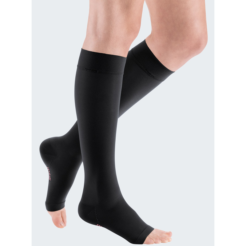 Medias Mediven Elegance Media de compresión mediven elegance negra hasta la rodilla con puntera abierta