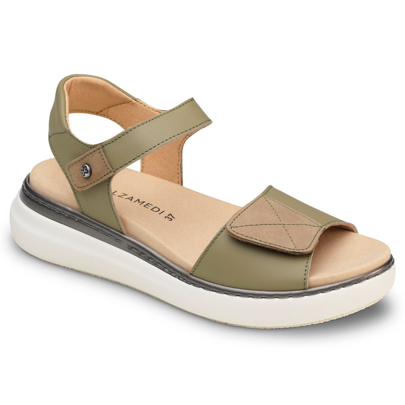 Sandalias de ancho especial 0812 Sandalias ortopédicas mujer 0812 en color kaki con ancho especial