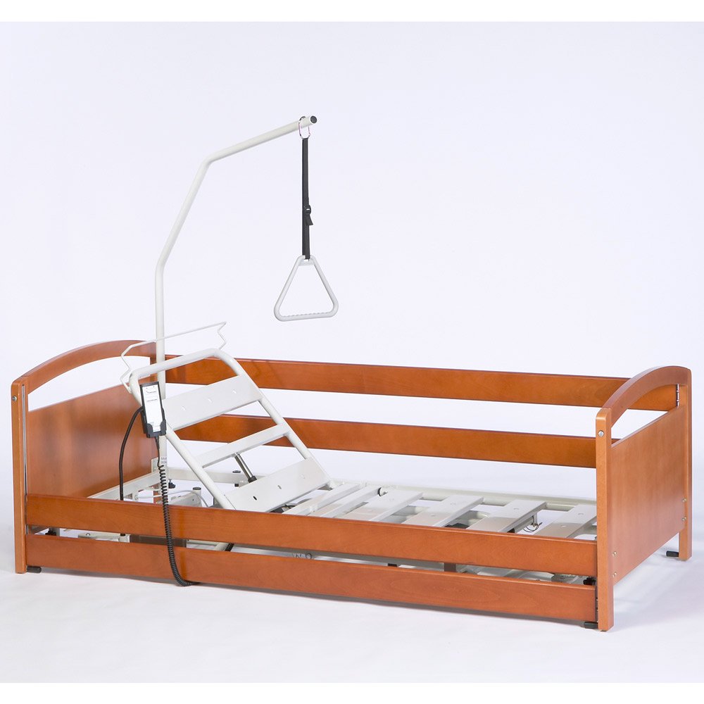 Cama articulada elevadora Alzeis Cama Alzeis con laterales de madera, ideal para entorno domiciliario o residencial