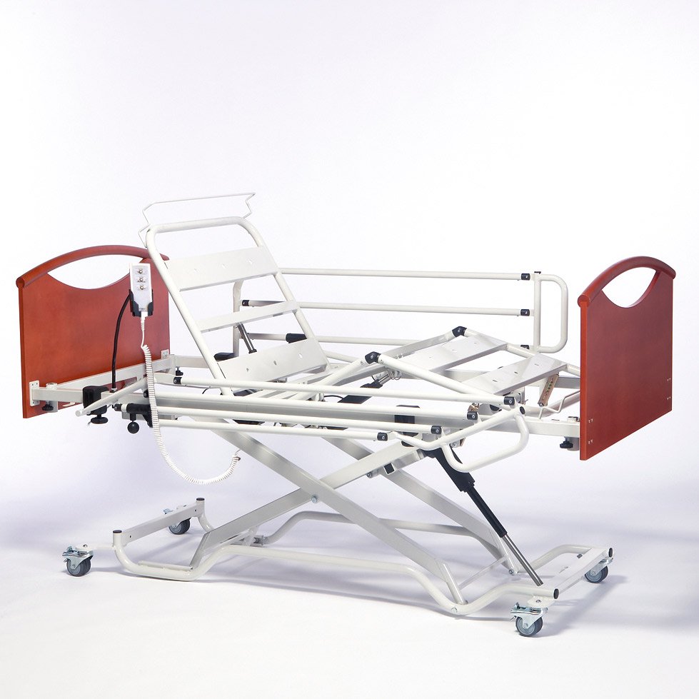 Cama articulada elevadora Alzeis Cama articulada Alzeis en posición elevada con respaldo incorporado