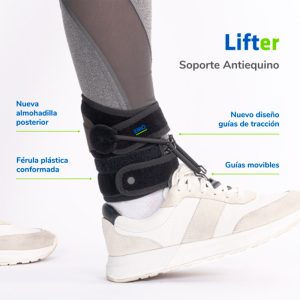 Vista lateral del soporte antiequino Lifter con guías de tracción