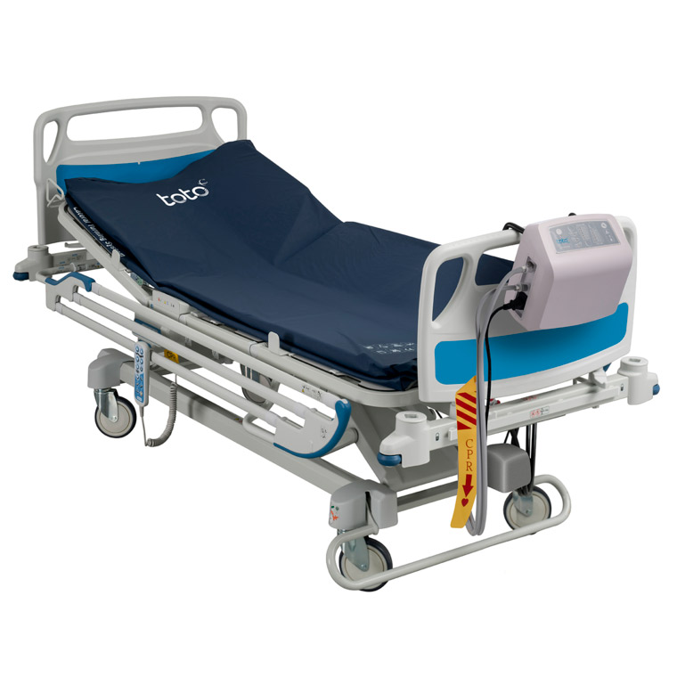 Toto, sistema automático de cambio postural Plataforma de cambio postural automático Toto instalada en cama articulada hospitalaria