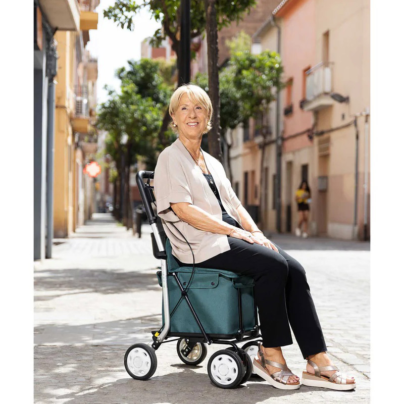 Andador Rollator Comfort Move Detalle del asiento acolchado del Rollator Comfort Move