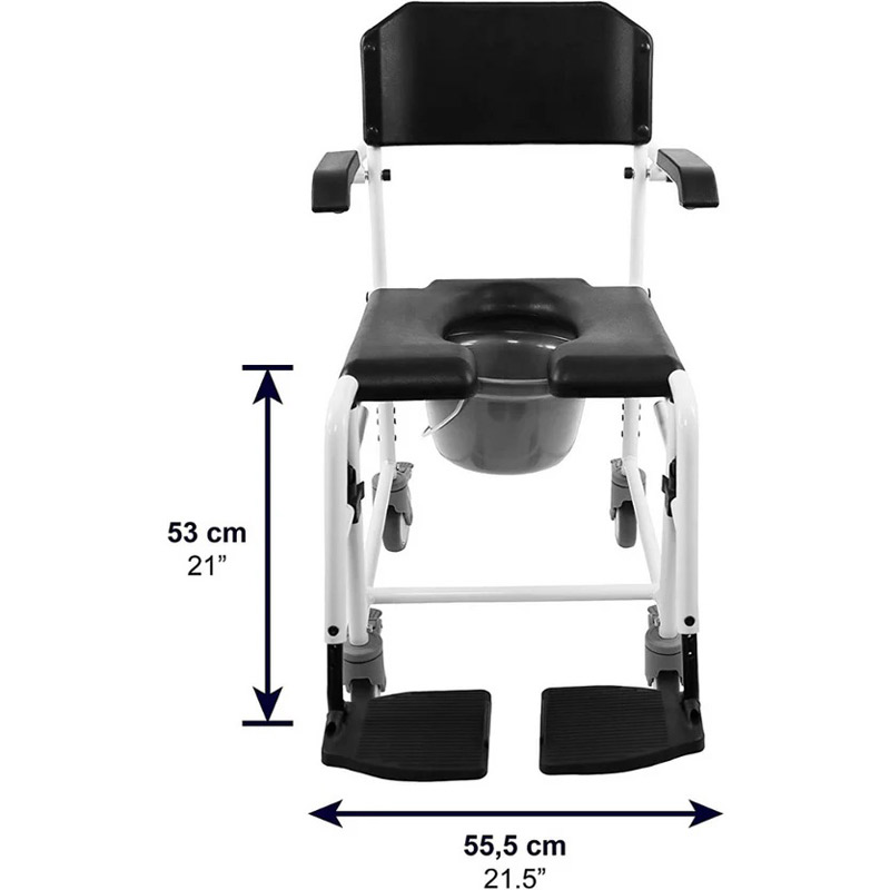 Silla de ducha con ruedas K30010 Medidas de altura y ancho de la silla de ducha K30010