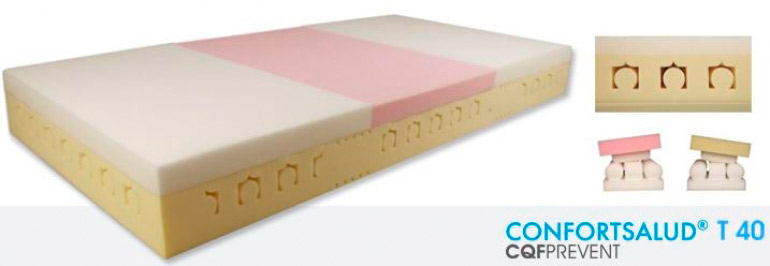 Colchón Antiescaras Confortsalud T40 Colchón Confortsalud T40 de 20 cm fabricado en espuma y viscoelástica