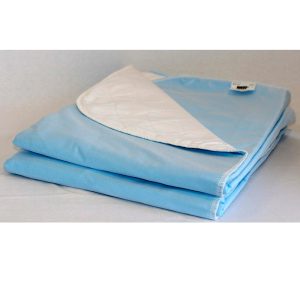 Empapador de cama MIP 3 capas con base impermeable azul, plegado y listo para usar