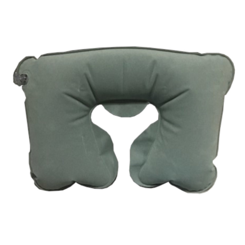 Almohada cervical de viaje hinchable Almohada cervical de viaje hinchable color gris con forma de herradura