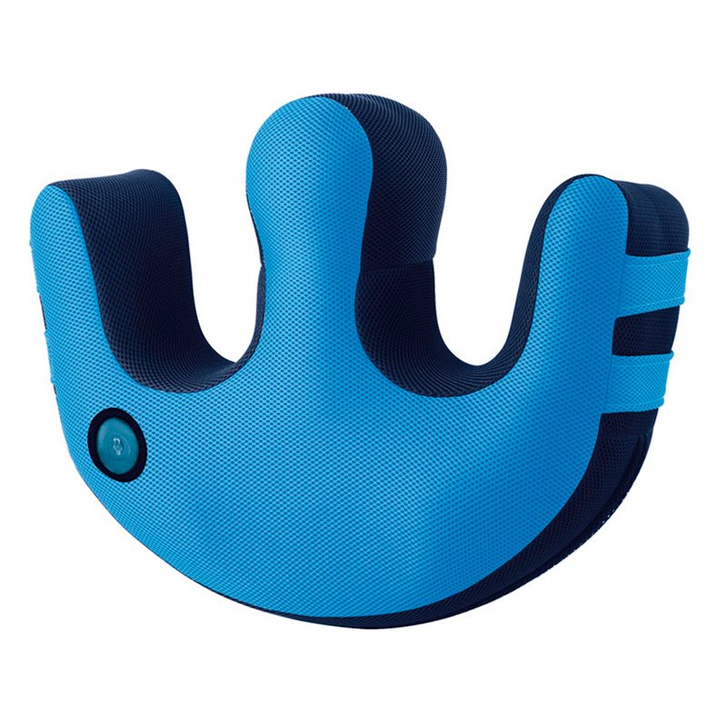 Cojín volteador para encamados Cojín volteador azul con forma semicircular y alojamientos para las piernas