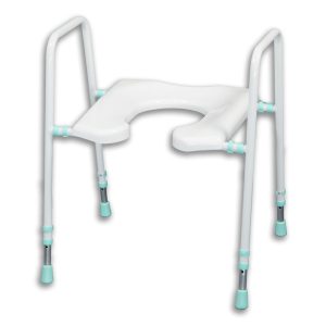 Elevador de WC COMODE PRIMA con asiento en U y altura regulable 40–60 cm