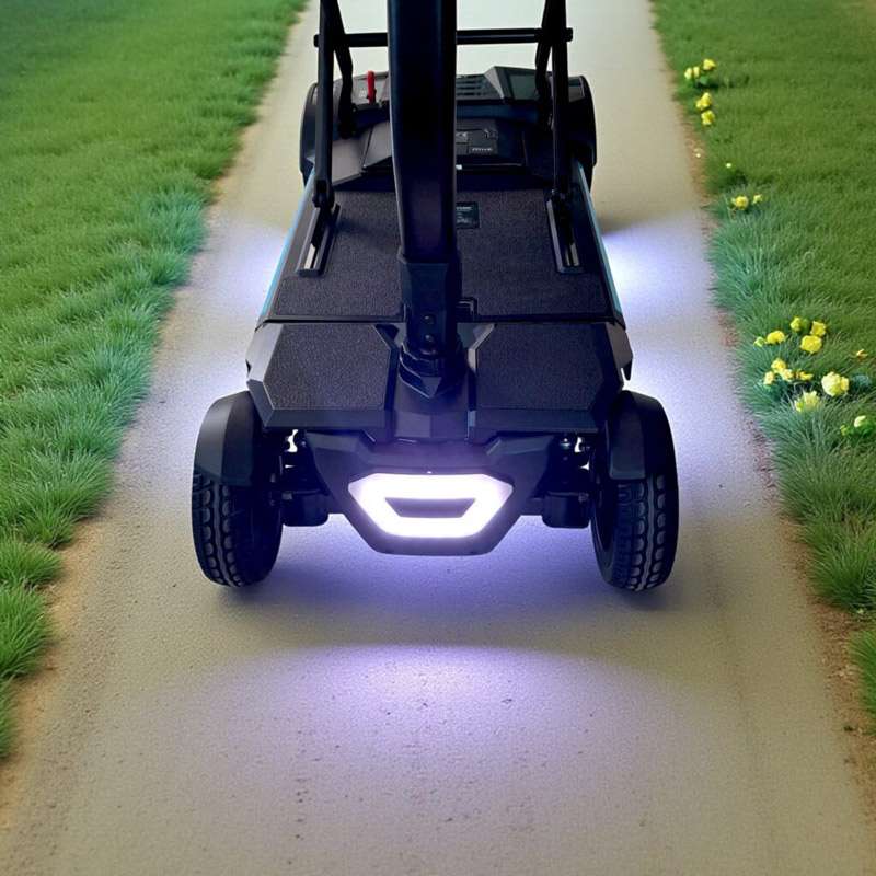 Scooter plegable Zenit Detalle de las luces LED delanteras del scooter Libercar Zenit