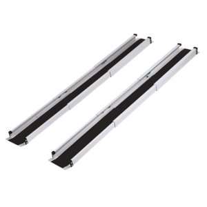 Rampas telescópicas de aluminio para silla de ruedas, extensibles 150 o 210 cm, con bolsa de transporte