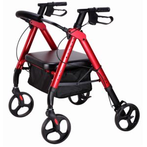 Andador bariátrico 2227XL con asiento, respaldo y bolsa portaobjetos