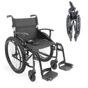 Silla de ruedas todoterreno K10077 de aluminio con estructura plegable