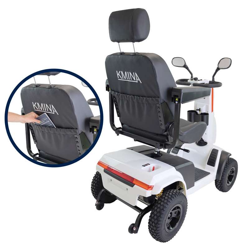 Scooter eléctrico Todoterreno K10073 Vista trasera del Scooter Eléctrico Todoterreno K10073 con bolsillo posterior