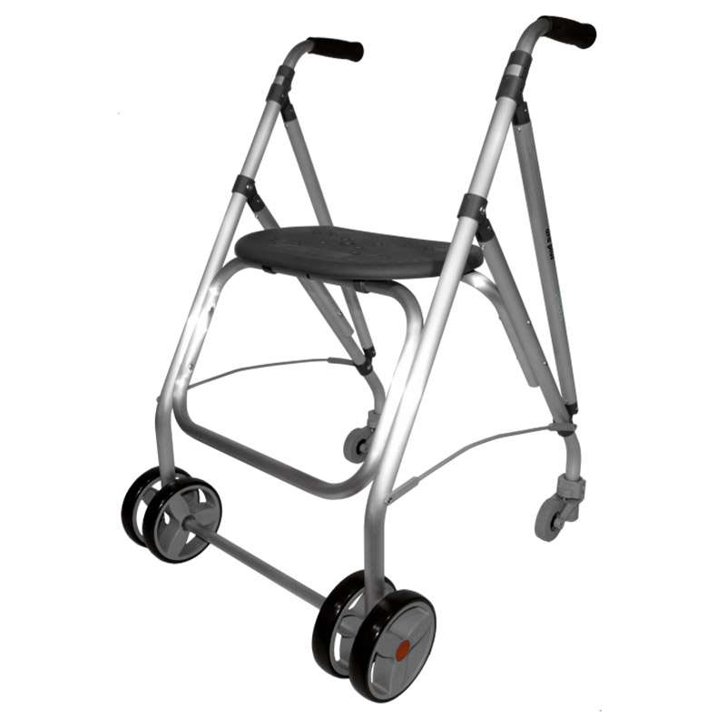 Andador Ara-plus Andador Ara-plus plegable con asiento negro y ruedas delanteras dobles para estabilidad
