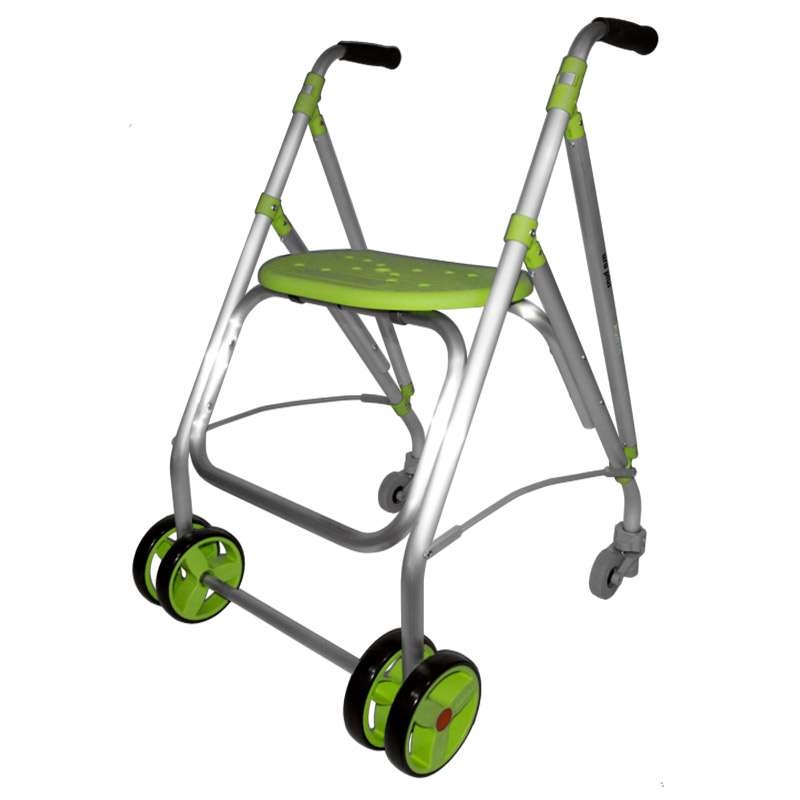 Andador Ara-plus Andador Ara-plus con asiento verde, plegable y con empuñaduras de goma