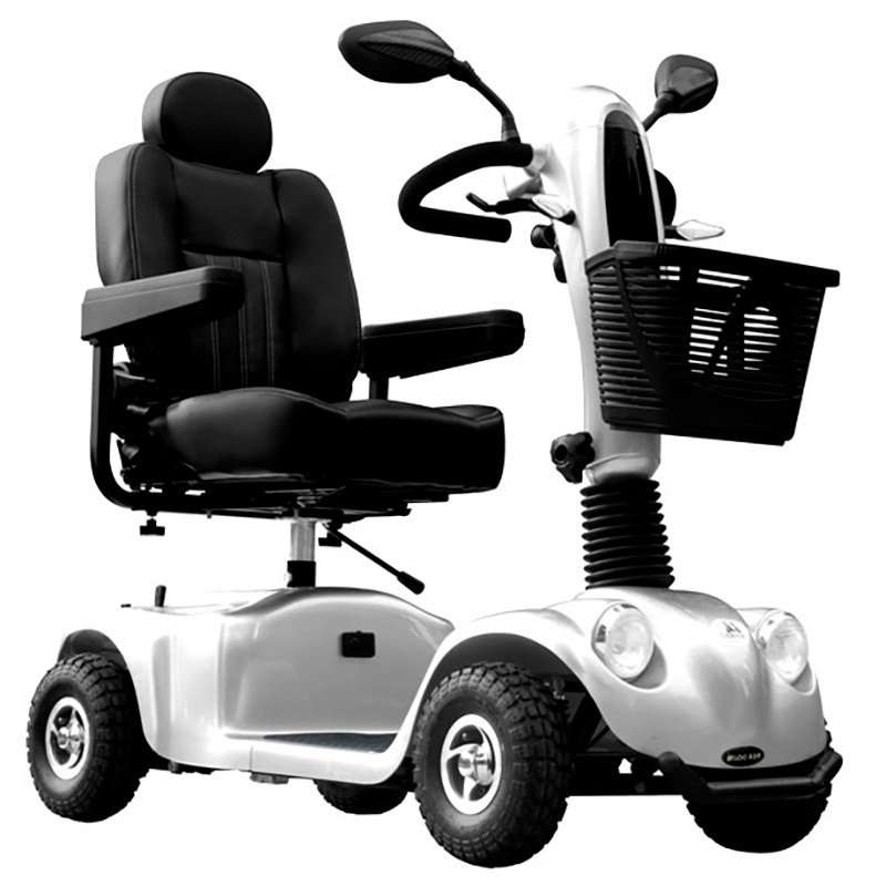 Scooter Libercar Grand Classe Scooter eléctrico Libercar Grand Classe gris con luces delanteras y retrovisores