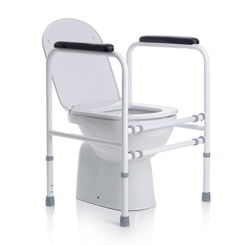 Reposabrazos regulable para WC RS908 Reposabrazos regulable para WC RS908 colocado alrededor de un inodoro