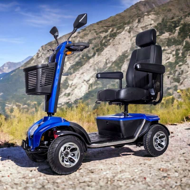 Scooter Libercar Murano Scooter eléctrico Libercar Murano azul con asiento deluxe y cesta delantera