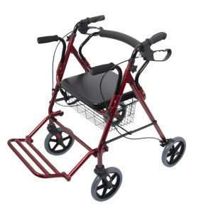Andador silla de ruedas 2226 con asiento, respaldo reversible, reposapiés y cesta