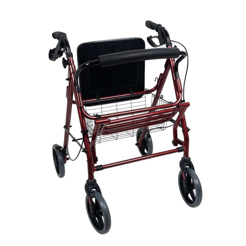 Andador silla de ruedas 2226 Vista frontal del andador silla de ruedas 2226 con respaldo, cesta y ruedas