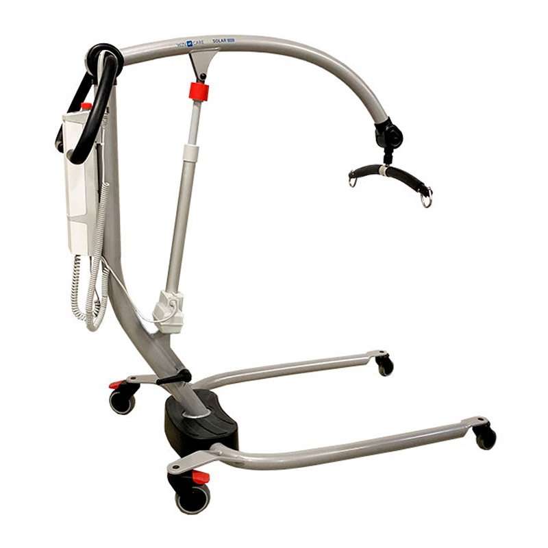 Grúa de elevación Solar 185 Grúa Solar 185 con apertura de patas y brazo de elevación curvado para transferencias de pacientes