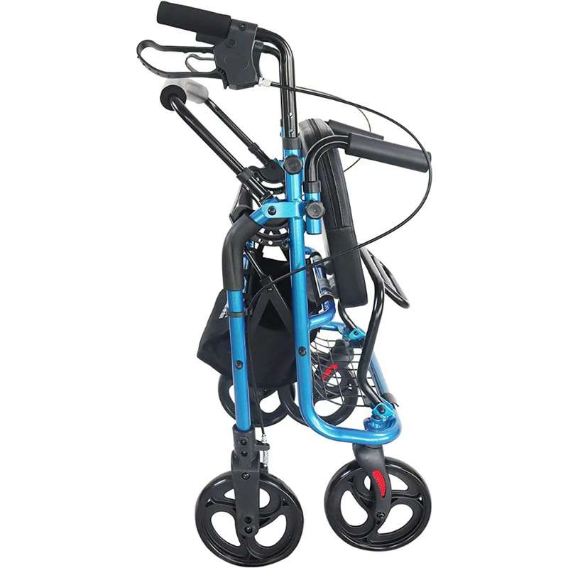 Andador silla de ruedas K10055 Andador silla de ruedas K10055 azul plegado para guardar o transportar