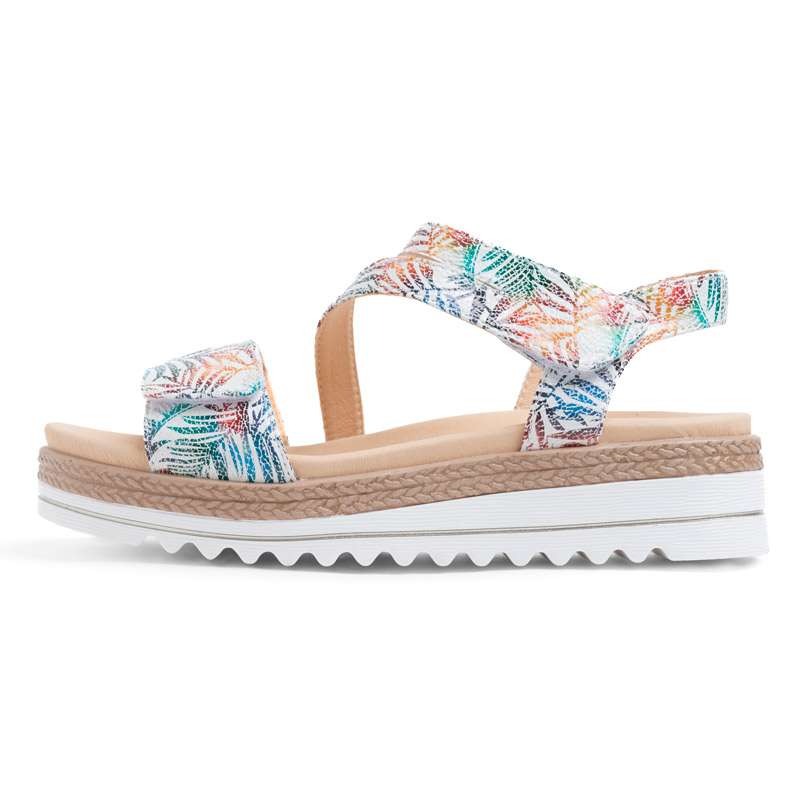 Sandalias de apertura total con velcro 20724 Sandalia multicolor de verano con apertura total y velcro