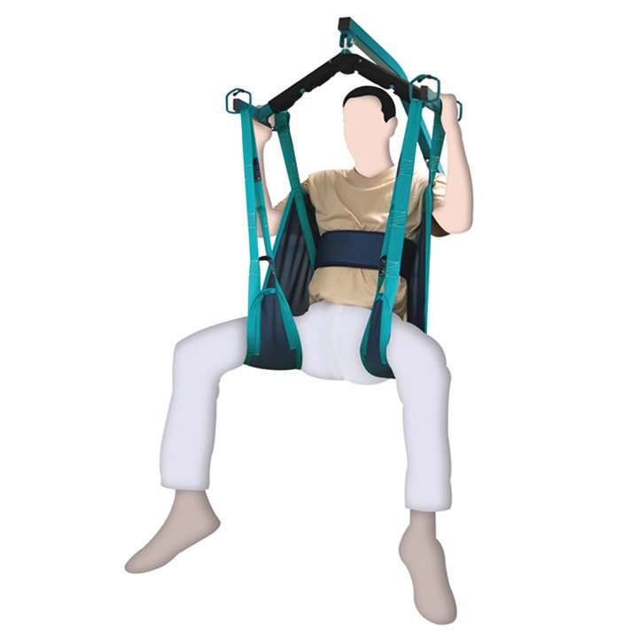 Arnés Fast-Fit de ajuste rápido Arnés de ajuste rápido FAST-FIT colocado en una grúa para transferencia de usuario