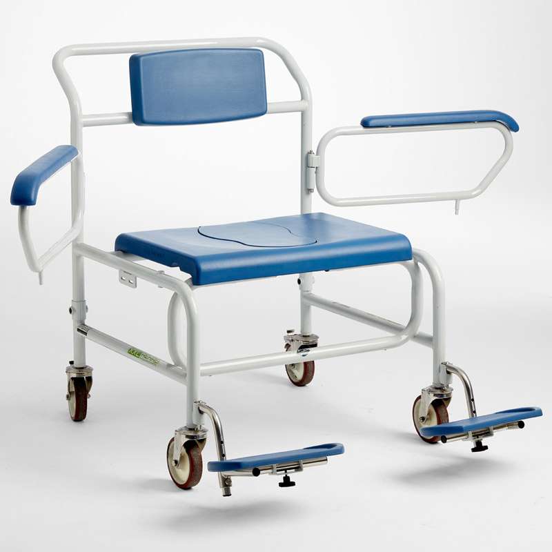 Silla de ducha bariátrica Samoa Silla de ducha bariátrica Samoa con reposabrazos abatidos