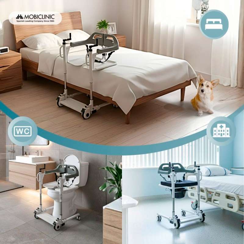 Silla de transferencia con inodoro Willy Silla de transferencia con inodoro Willy y cubeta extraíble