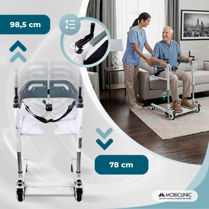 Silla de transferencia con inodoro Willy Silla de transferencia Willy regulable en altura