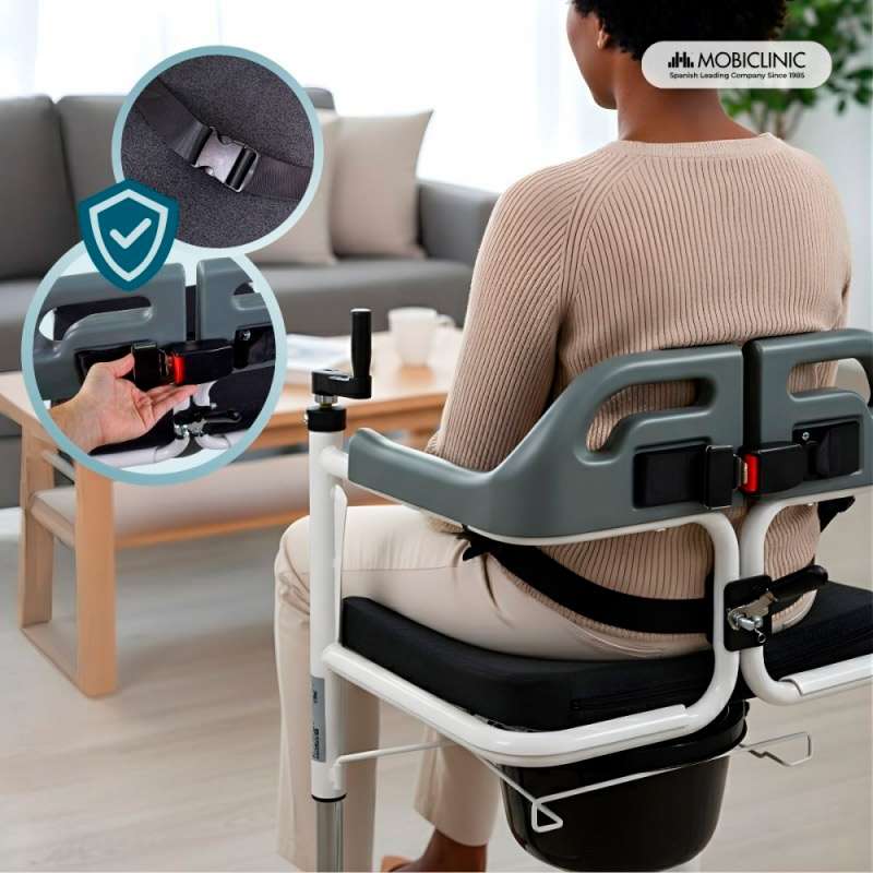 Silla de transferencia con inodoro Willy Cinturón de sujeción de la silla de transferencia Willy
